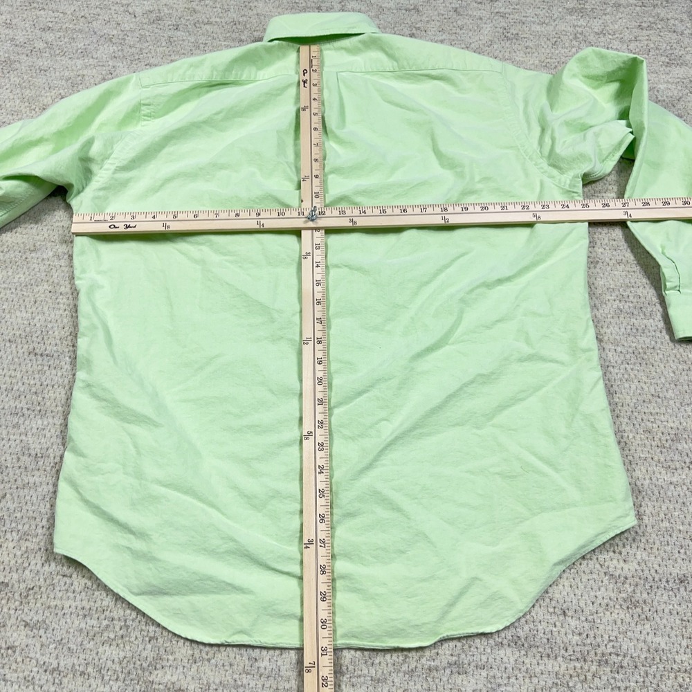 Ralph Lauren Oxford Shirt Men Large Green Button Up Pocket OCBD Dress C* - Picture 9 of 13